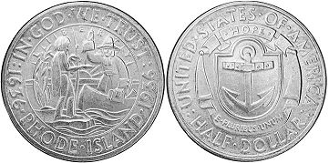 Moneda Estadounidenses 1/2 dólar 1936 RHODE ISLAND