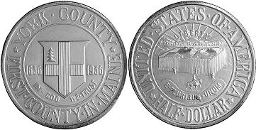 Moneda Estadounidenses 1/2 dólar 1936 YORK
