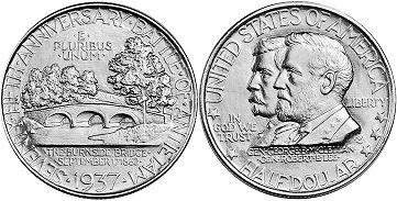 Moneda Estadounidenses 1/2 dólar 1937 BATTLE OF ANTIETAM