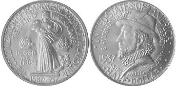 Moneda Estadounidenses 1/2 dólar 1937 ROANOKE