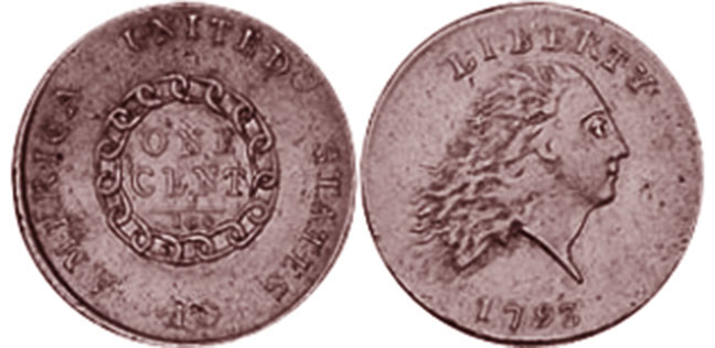 US moneda 1 centavo 1793
