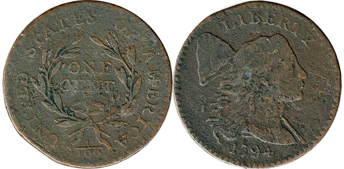 US moneda 1 centavo 1794