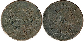Moneda Estadounidenses 1 centavo 1794