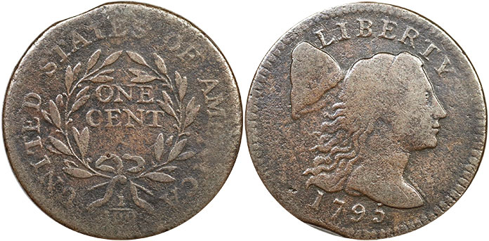 US moneda 1 centavo 1795
