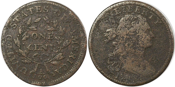 US moneda 1 centavo 1797
