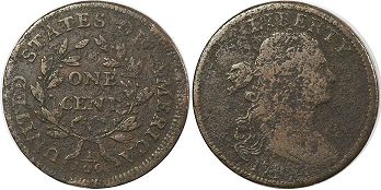 Moneda Estadounidenses 1 centavo 1797
