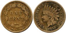 Moneda Estadounidenses 1 centavo 1859
