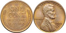 Moneda Estadounidenses 1 centavo 1955