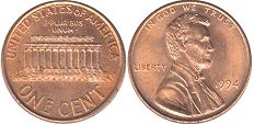 Moneda Estadounidenses 1 centavo 1994