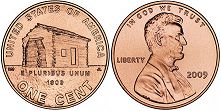 Moneda Estadounidenses 1 centavo 2009 Log cabin