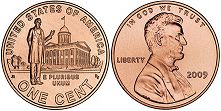 Moneda Estadounidenses 1 centavo 2009 Illinois Statehouse