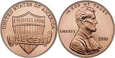 Moneda Estadounidenses 1 centavo 2010