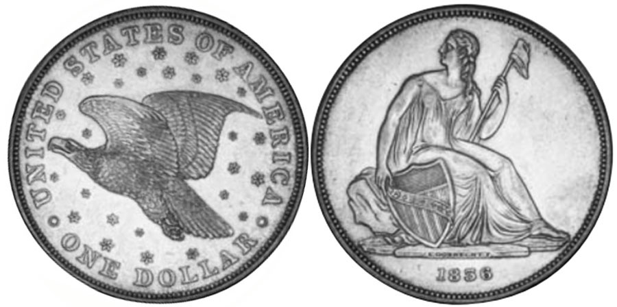 US moneda 1 dólar 1836