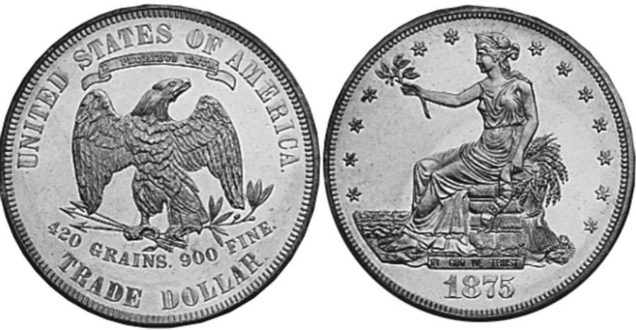 US moneda 1 dólar 1875