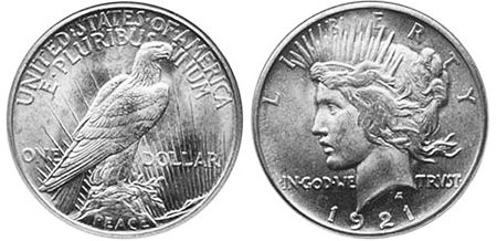 Moneda Estadounidenses 1 dólar 1921