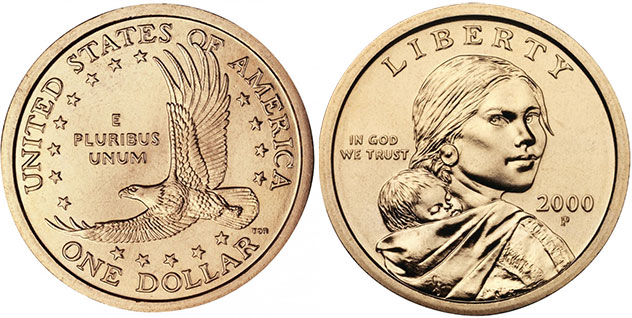 US moneda 1 dólar 2000