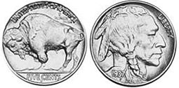 Moneda Estadounidenses 5 centavos 1937
