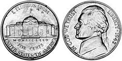 Moneda Estadounidenses 5 centavos 1942