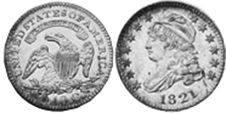 Moneda Estadounidenses 10 centavos 1821