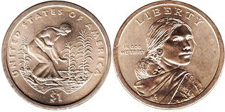 Moneda Estadounidenses 1 dólar 2009 Planting crops