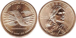 Moneda Estadounidenses 1 dólar 2010 Hiawatha belt