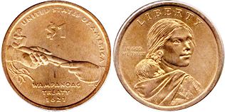 Moneda Estadounidenses 1 dólar 2011 Wampanoag Treaty