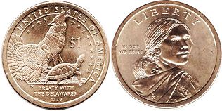 Moneda Estadounidenses 1 dólar 2013 Delaware Treaty