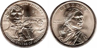 Moneda Estadounidenses 1 dólar 2018 Jim Thorpe