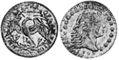 US moneda half dime 1795