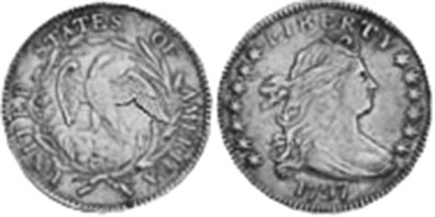 US moneda half dime 1797