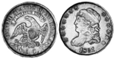 US moneda half dime 1831