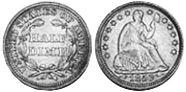 Moneda Estadounidenses 5 centavos 1853