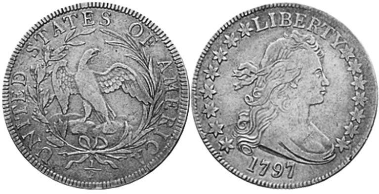 US moneda 1/2 dólar 1797