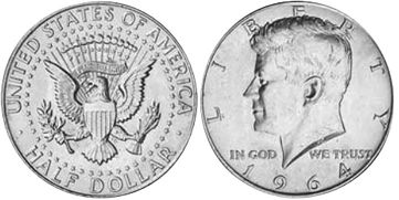 Moneda Estadounidenses 1/2 dólar 1964