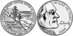 Moneda Estadounidenses 5 centavos 2005 Costa pacífica
