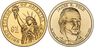 Moneda Estadounidenses 1 dólar 2009 Polk