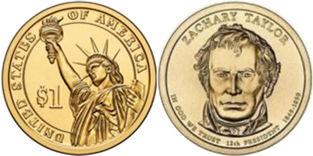 US coin 1 dollar 2009 Taylor