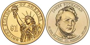 Moneda Estadounidenses 1 dólar 2009 Buchanan