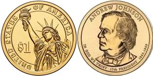 Moneda Estadounidenses 1 dólar 2009 Johnson