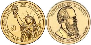 Moneda Estadounidenses 1 dólar 2009 Hayes