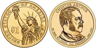 Moneda Estadounidenses 1 dólar 2009 Arthur