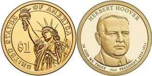 Moneda Estadounidenses 1 dólar 2009 Hoover
