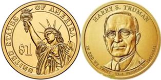 Moneda Estadounidenses 1 dólar 2009 Truman