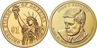 Moneda Estadounidenses 1 dólar 2009 Kennedy