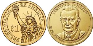 Moneda Estadounidenses 1 dólar 2009 Johnson