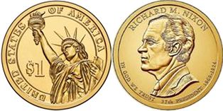Moneda Estadounidenses 1 dólar 2009 Nixon