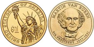 Moneda Estadounidenses 1 dólar 2009 Van Buren