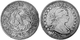 Moneda Estadounidenses 25 centavos 1796