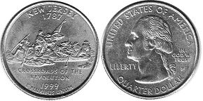 Moneda Estadounidenses State 25 centavos 1999 New Jersey