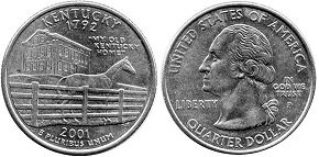Moneda Estadounidenses State 25 centavos 2001 Kentucky